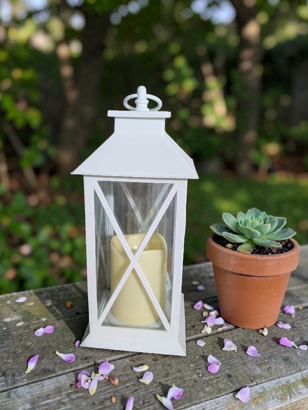 5 White Decorative Lantern with LED Candle - Unbranded. Only Used Once... - Picture 4 of 8